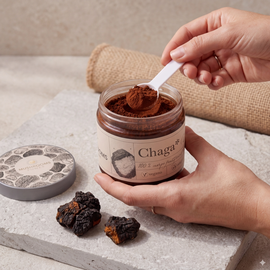 Chaga en Polvo · Inonotus obliquus · Antioxidante e Inmunidad · 90g