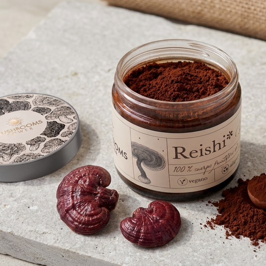 Reishi en Polvo · Ganoderma lucidum · Sueño, Estrés e Inmunidad · 90g
